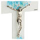 Multicolor blue Murano glass crucifix 25x15cm s2