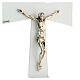 Crucifix évasé en verre de Murano blanc et argent 25x15 cm s2