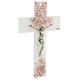 Crucifixo vidro de Murano decoração cor-de-rosa 25x16 cm s3