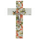 Murano glass cross crucifix with flowers 25x15cm s1