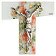 Murano glass cross crucifix with flowers 25x15cm s2