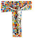 Crucifix en verre de Murano murrine multicolores effet miroir 35x20 cm s2