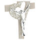 Dove grey Heart crucifix, Murano glass, 10x5.5 in s2