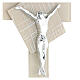 Crucifix moderne Clair de Lune verre de Murano taupe 25x15 cm s2