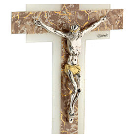 Murano glass crucifix with marble finish 10x5.5 in