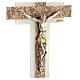 Crucifijo vidrio de Murano marmóreo tórtola 25x15 cm s2