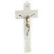 White and gold Murano glass crucifix, marble finish, 10x5.5 in s3