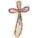 Crucifix arrondi irrégulier verre de Murano murrine colorées 35x20 cm s1