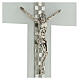 Crucifix blanc échiquier pierres et strass verre de Murano 35x20 cm s2