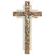 Double Murano glass crucifix in brown marble 16x8cm s1