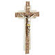 Double Murano glass crucifix in brown marble 16x8cm s3