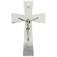 Crucifijo de vidrio de Murano corazón blanco 25x15 cm s1