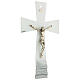 Crucifijo de vidrio de Murano corazón blanco 25x15 cm s3