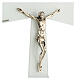 Crucifix évasé en verre de Murano blanc-argent 35x20 cm s2