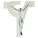 Crucifix verre de Murano coeur ajouré blanc 25x15 cm s2