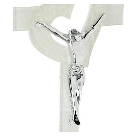 Murano glass crucifix with white heart 25x15 cm