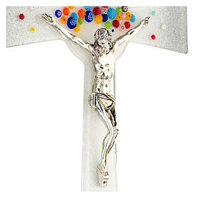 Kruzifix aus Murano-Glas Casablanca Gastgeschenk 35x20cm