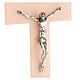 Pink crucifix with silver tinge, Murano glass, 7x3.5 in s2