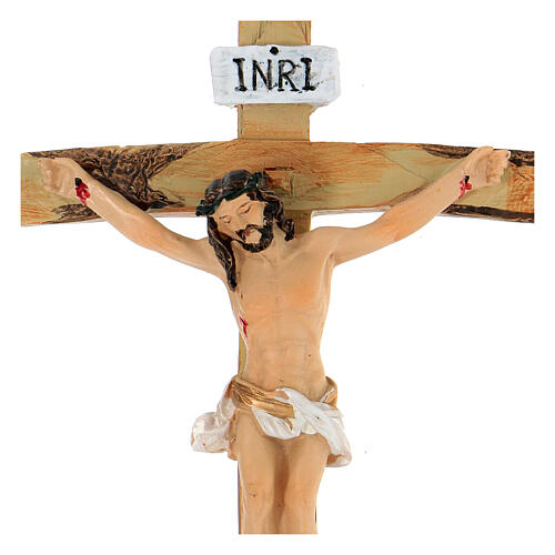 Painted resin crucifix 6x4 in 2