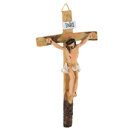 Painted resin crucifix 6x4 in 4