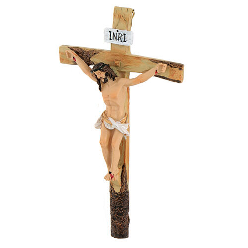 Crucifix résine colorée 15x10 cm 3