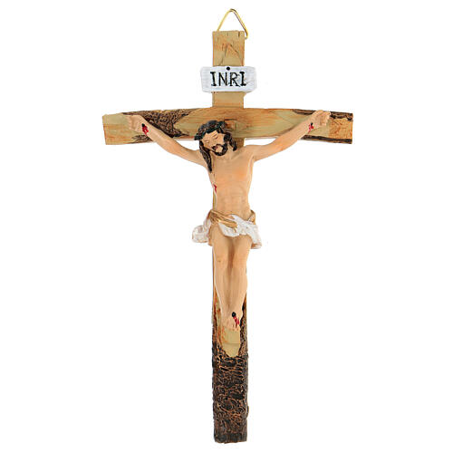 Crucifixo resina corada 15x10 cm 1