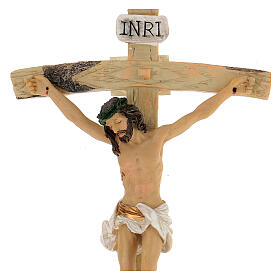Painted resin crucifix 10x5 in