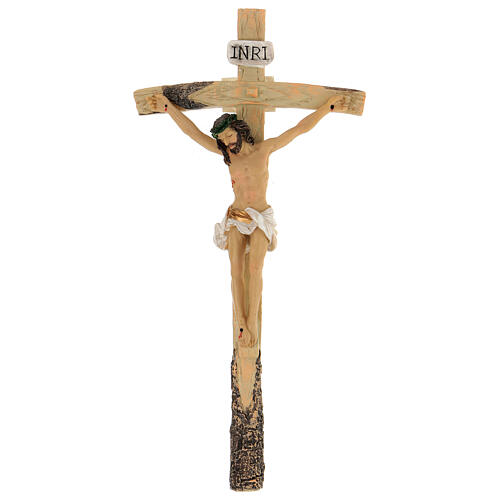 Crucifix résine peinte 25x12 cm 1