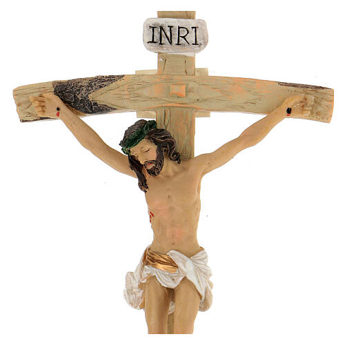 Crucifix résine peinte 25x12 cm 2