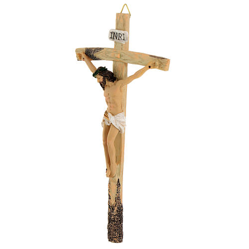 Crucifix résine peinte 25x12 cm 3