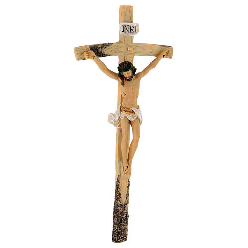 Crucifix résine peinte 25x12 cm 4