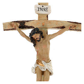 Painted resin crucifix 16x7 in