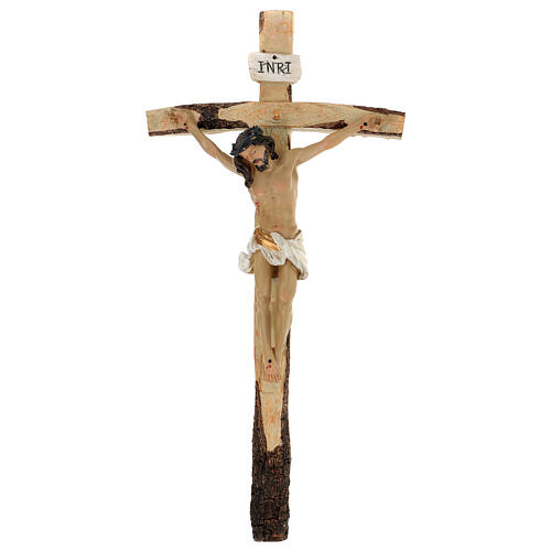 Painted resin crucifix 16x7 in 1