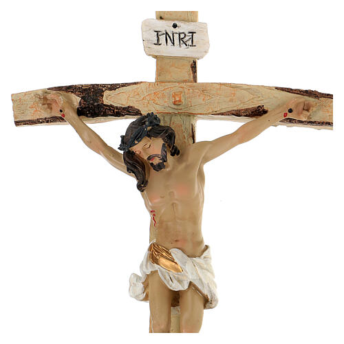 Painted resin crucifix 16x7 in 2