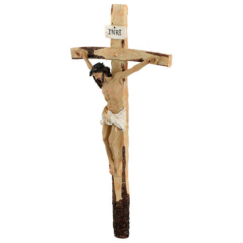 Painted resin crucifix 16x7 in 3