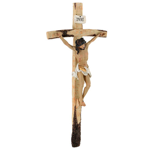 Painted resin crucifix 16x7 in 4