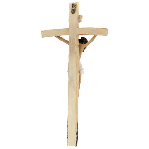 Painted resin crucifix 16x7 in 5