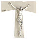 Crucifix évasé en verre de Murano taupe-argent 35x20 cm s2