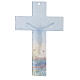 Murano glass crucifix, 6 in, multicoloured with flowers and Naples s3