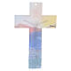 Crocifisso vetro Murano 16 cm multicolore fiorellini Napoli s3