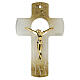 Crucifix verre Murano 16 cm Christ or s1