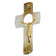 Crucifix verre Murano 16 cm Christ or s2