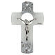 Murano glass crucifix, 6 in, silver body of Christ s1