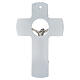 Crucifix verre Murano 16 cm argent strass s3