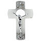 Murano glass crucifix, 10 in, silver body of Christ s1