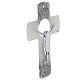 Crucifix verre Murano 25 cm argent strass s2