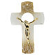 Murano glass crucifix, 10 in, golden body of Christ s1