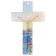 Murano glass crucifix, 10 in, multicoloured with flowers and Naples s3
