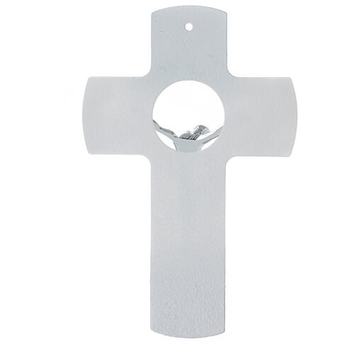 Murano glass crucifix, 14 in, silver body of Christ 3