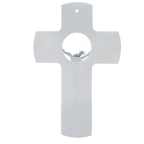 Crucifix verre Murano 35 cm argent strass 3